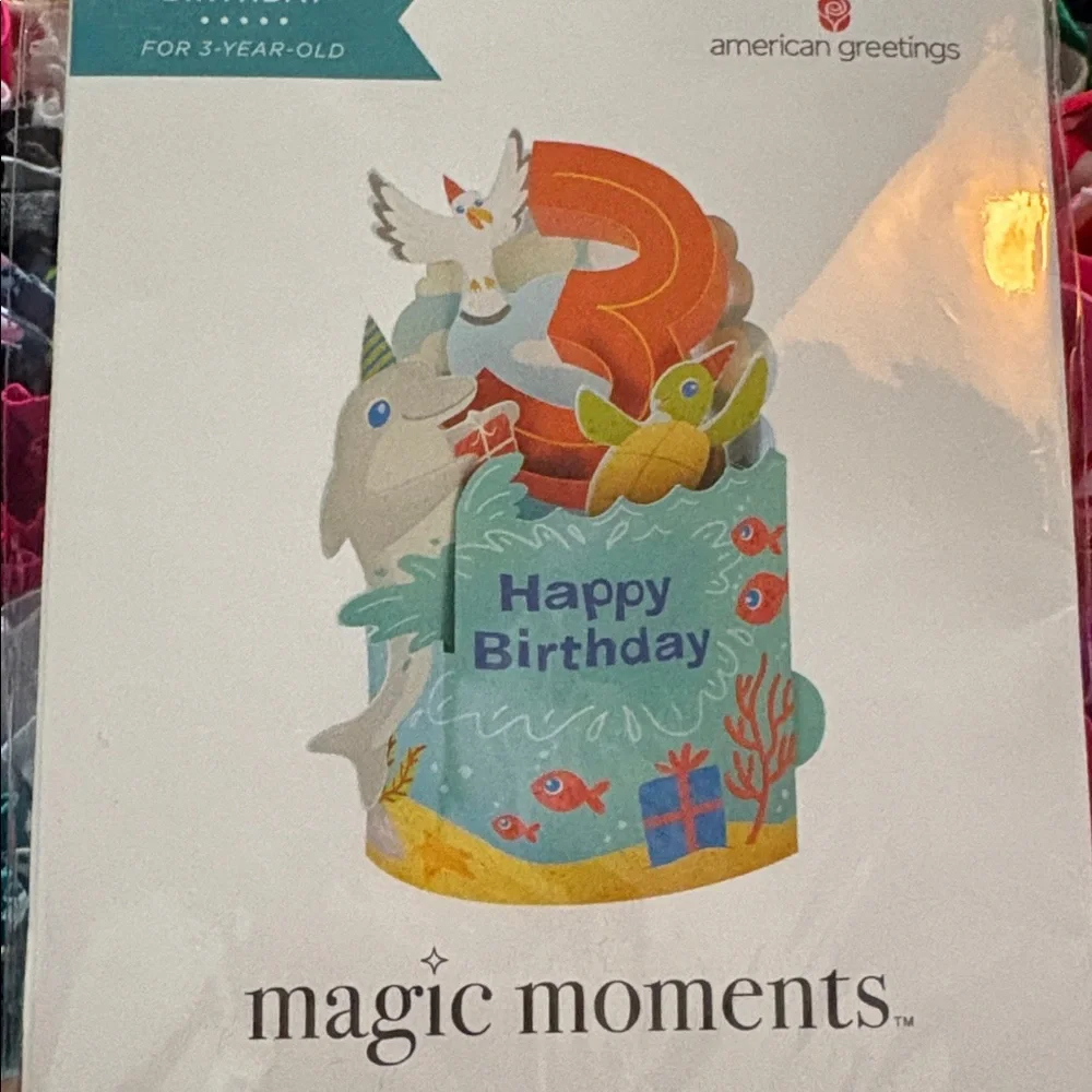🆕American Greetings-Magic Moments 3rd Birthday Pop Up Card